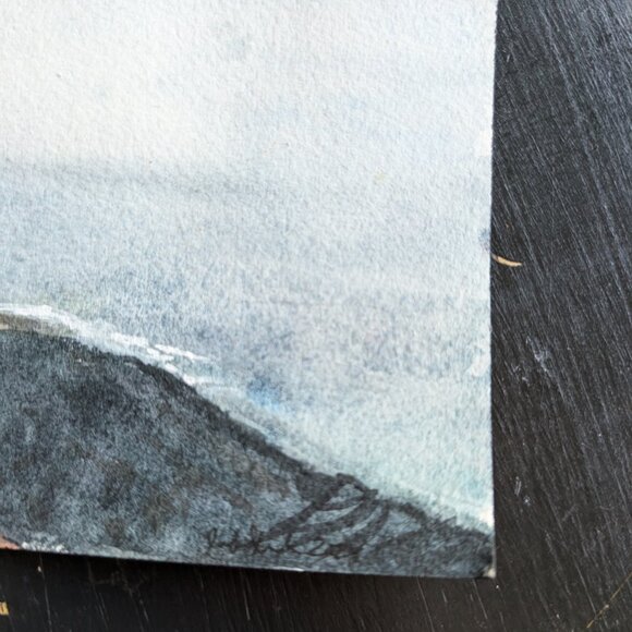 Original Watercolor 5x7" Painting: View from Koko Head Summit Oahu Artwork - Picture 4 of 4